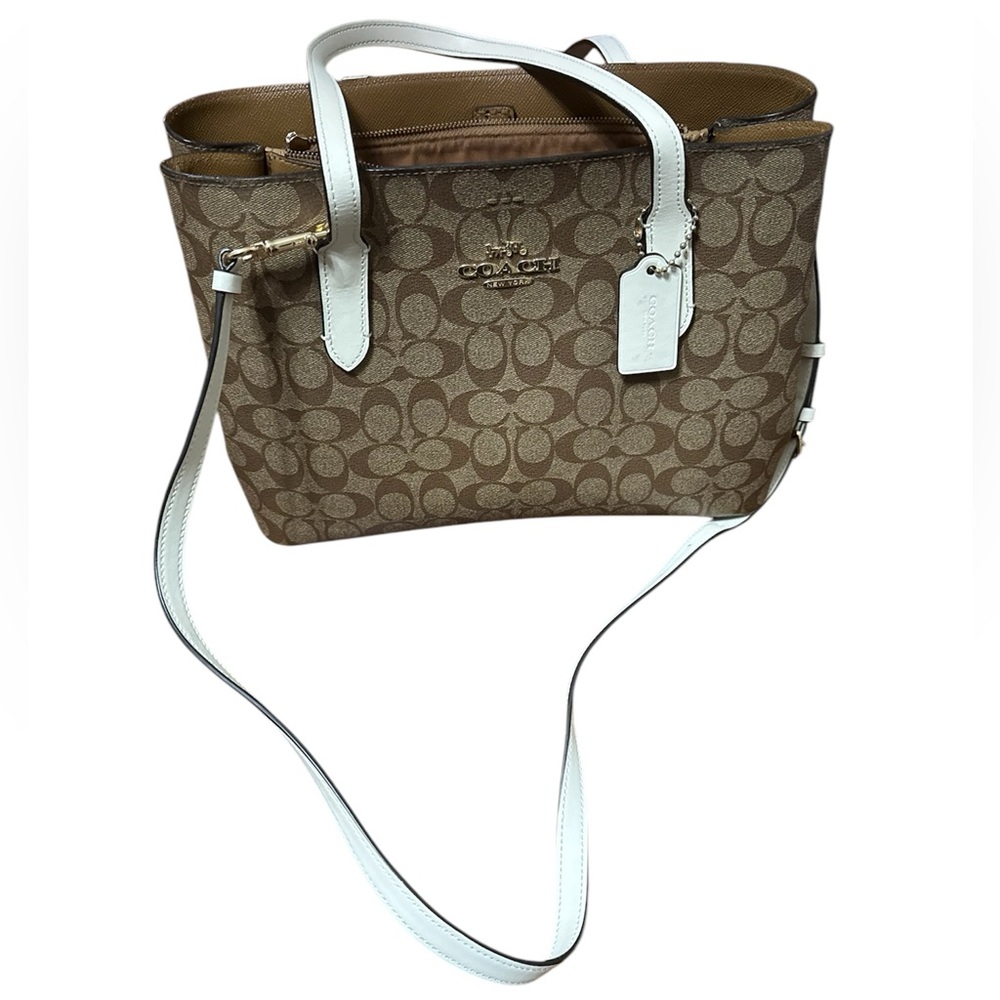 Coach tan, brown and White strap Signature Tote Bag - Picture 2 of 4